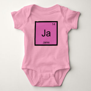 Janie Name Chemistry Element Periodic Table Baby Bodysuit