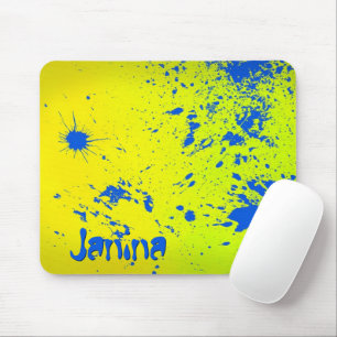 Janina Template For Your Name Ink Blot Stained Mouse Pad