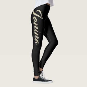Janina white gold Handwriting trousers Leggings
