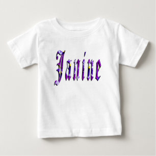 Janine, Name, Logo, Baby Girls Pink Raglan T-shirt