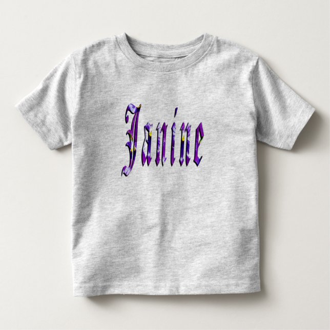 Janine, Name, Logo, Toddlers Gray T-shirt (Front)