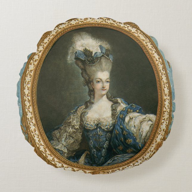 Janinet Portrait of Marie-Antoinette Fine Art Round Cushion (Front)