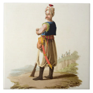 Janissary, from 'Costumes of the Various Nations', Tile