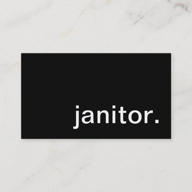 janitor. business card (Front)