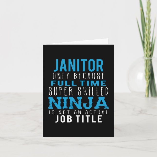 Janitor Ninja Humour  Thank You Card (Front)