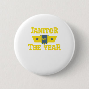 Janitor Of The Year Cleaners Janitors Cleaning Gif 6 Cm Round Badge