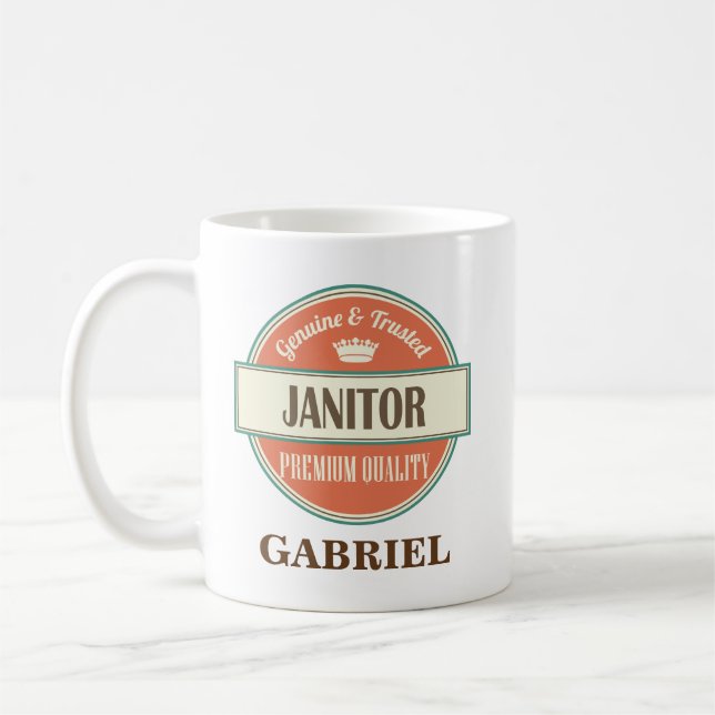 Janitor Personalised Office Mug Gift (Left)