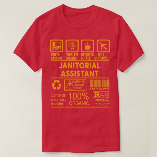 JANITORIAL ASSISTANT NICE DESIGN 2017 T-Shirt (Design Front)