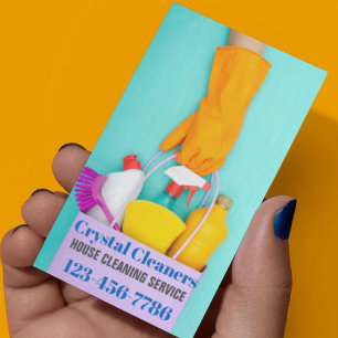 Janitorial Cleaning Maid Services Housekeeping  Business Card
