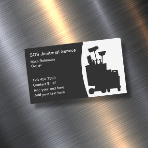 Janitorial Cleaning Services Business Card Magnets