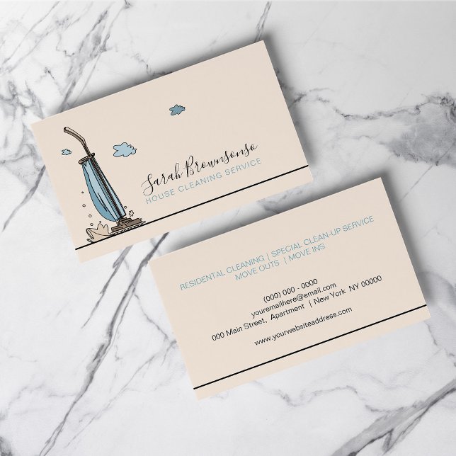 Janitorial Maid Blush House Cleaning Services Business Card (Janitorial Maid Blush House Cleaning Services Business Card)