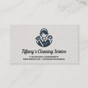 Janitorial Service   Maid Cleaner Logo Business Card