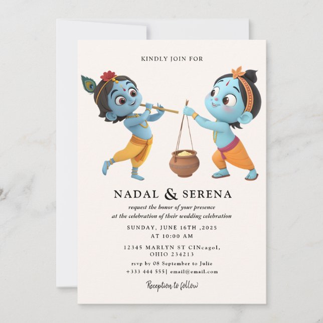 janmashtami Wedding Invitation (Front)