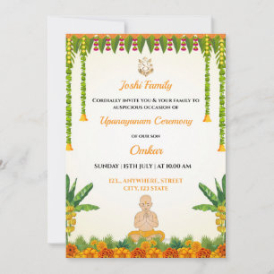 Janoi Ceremony Invitation card, Upanayanam Card