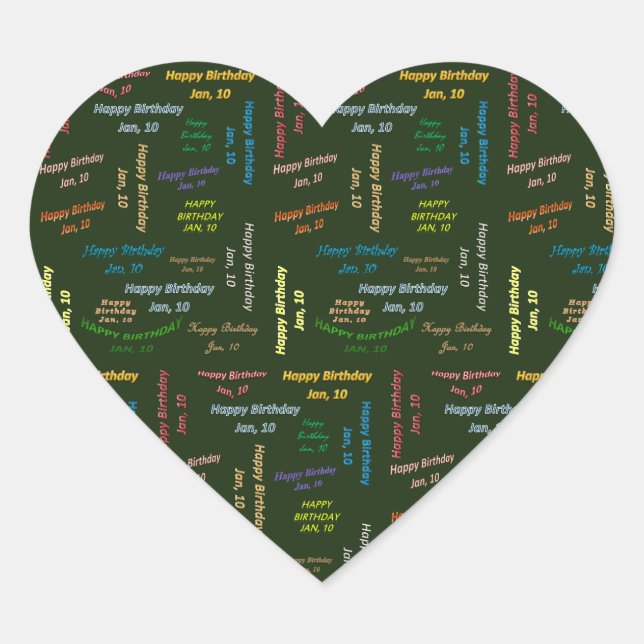 January, 10 Birthday Sticker (Front)