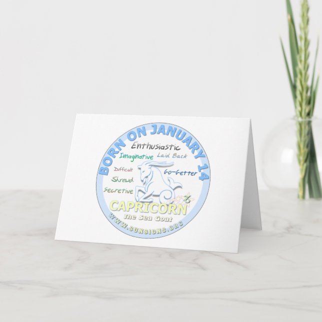 January 14th Birthday - Capricorn Card (Front)