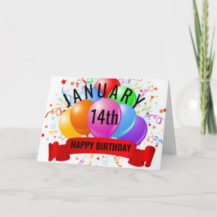 January 14th Birthday Card