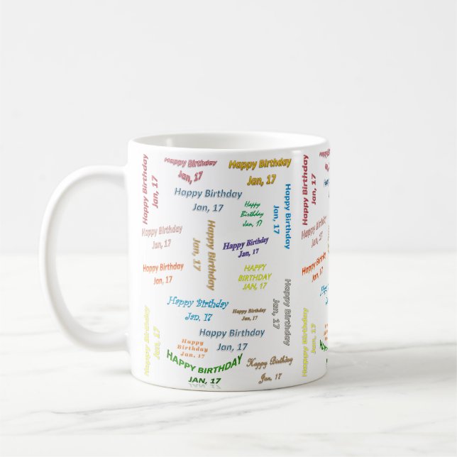 January, 17 Birthday Mug (Left)