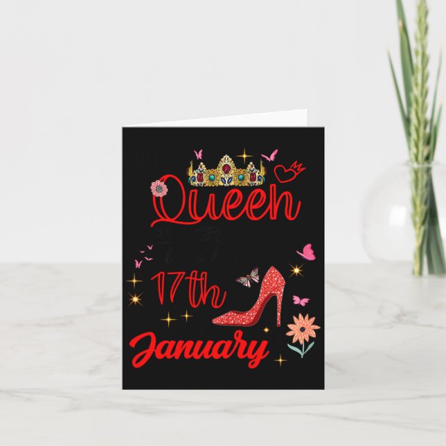 January 17 Birthday This Queen Was Born On January Card (Front)