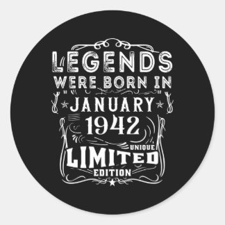 January 1942 Year Legends Classic Round Sticker