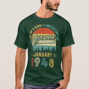 January 1948 Vintage 75 Years Old Retro 75th Birth T-Shirt