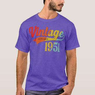 January 1951 Birthday Vintage January 1951 Awesome T-Shirt
