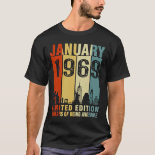 January 1969 54 Years Of Being Awesome Vintage T-Shirt