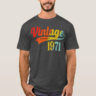 January 1971 Birthday Vintage January 1971 Awesome T-Shirt