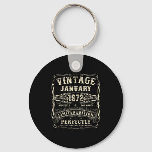 January 1972 54th Birthday For Men 54 Year Old Bda Key Ring