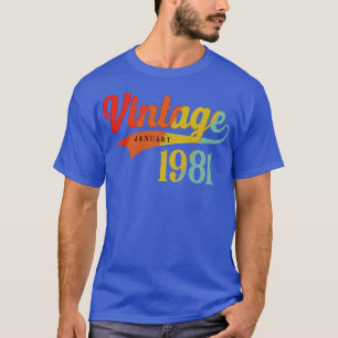 January 1981 Birthday Vintage January 1981 Awesome T-Shirt