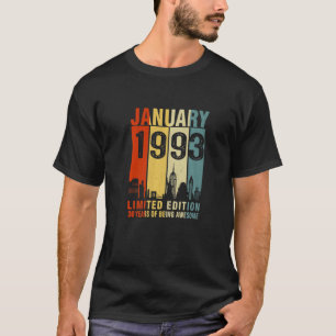 January 1993 30 Years Of Being Awesome Vintage T-Shirt