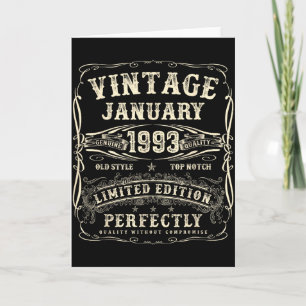January 1993 33rd Birthday For Men 33 Year Old Bda Card