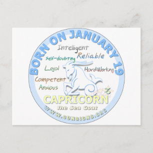 January 19th Birthday - Capricorn Postcard