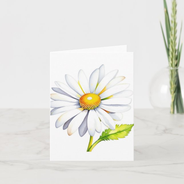 January 1 Daisy Day B - Watercolors & Pen Card (Front)