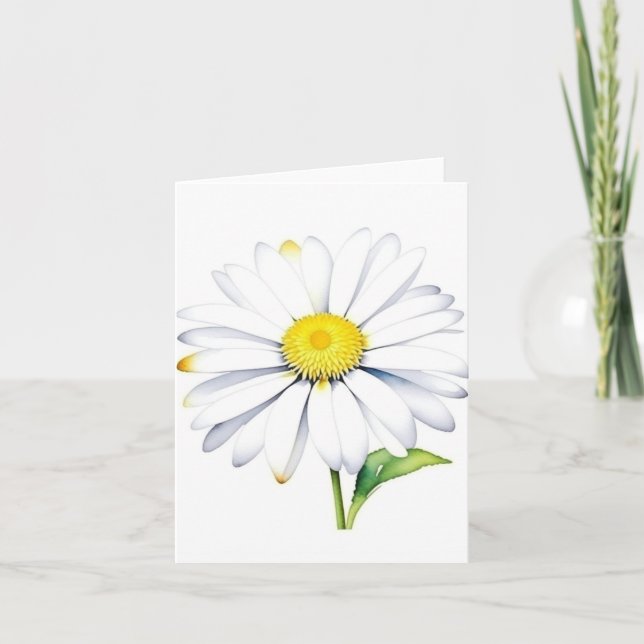 January 1 Daisy Day C - Watercolors & Pen Card (Front)