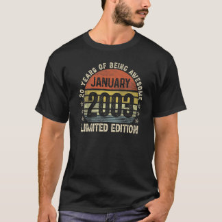 January 2003 20 Years Old 20th Birthday T-Shirt
