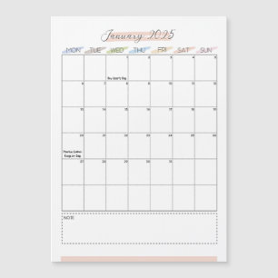 January 2025 Magnetic Calendar