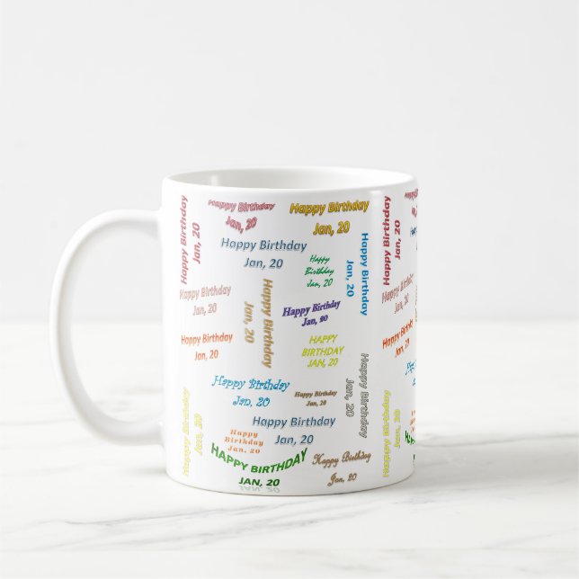 January, 20 Birthday Mug (Left)
