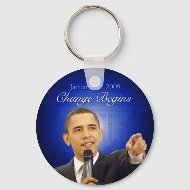 January 20: Change Begins (Obama Inauguration) Key Ring (Front)