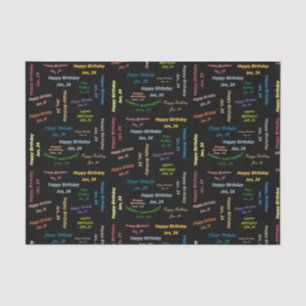 January, 24 Birthday Tissue Paper