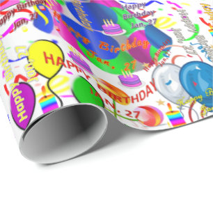 January, 27 Birthday Gift Wrapping Paper