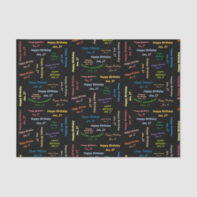 January, 27 Birthday Tissue Paper (Front)