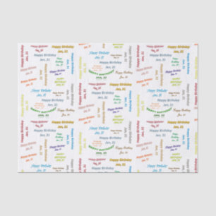 January, 31 Birthday Tissue Paper