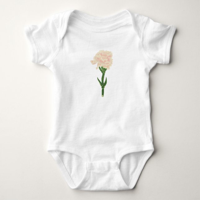 January Birth Flower Carnation by Heather Nafe Art Baby Bodysuit (Front)