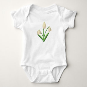 January Birth Flower Snow Drop by Heather Nafe Art Baby Bodysuit