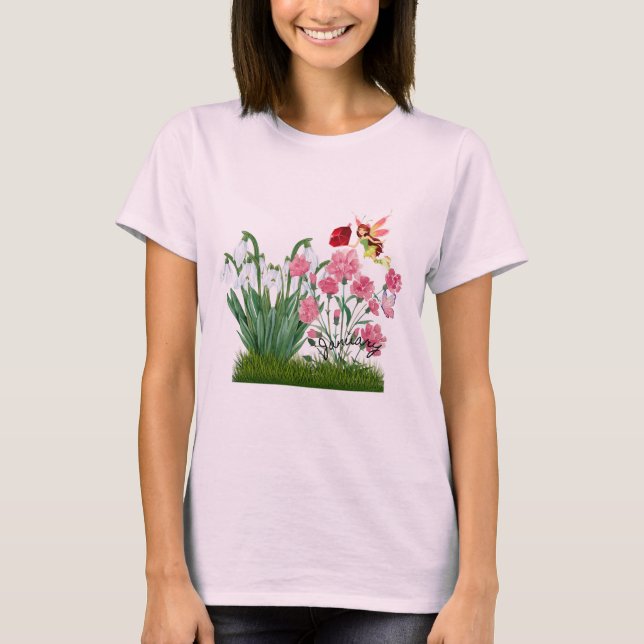 January Birth Flowers and Stone T-Shirt (Front)