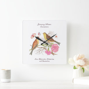 January Birth Month Flower Birthday Gift Square Wall Clock