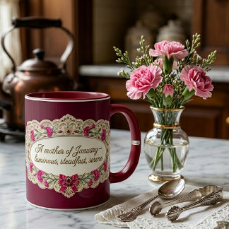 January Birth Month Flower Carnation Mother Quote Mug