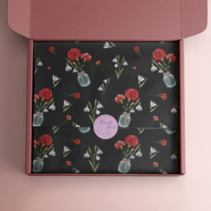 January Birth Month Flower Carnation Snowdrop Tissue Paper