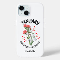 JANUARY Birth Month Flower Custom Name